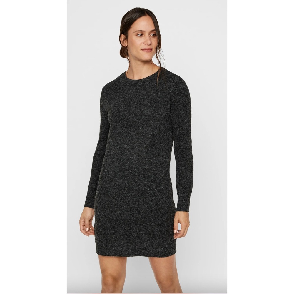 NWT Vero Moda Fuzzy Knit Long Sleeve Sweater Dress Womens XS Gray